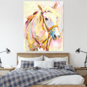Horse Painting, Cowgirl Equestrian Wall Art Canvas Afdruk (Insitu (Slaapkamer))