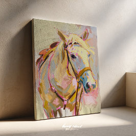 Horse Painting, Cowgirl Equestrian Wall Art Canvas Afdruk