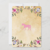 Horse Party Floral Nodig Pony Pink uit Kaart (Achterkant)