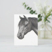 HORSE: PENCIL ART: REALISME BRIEFKAART (Staand voorkant)