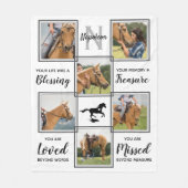 Horse Pet Memorial Unieke foto-inklage Fleece Deken (Voorkant)