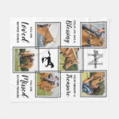 Horse Pet Memorial Unieke foto-inklage Fleece Deken (Voorkant (Horizontaal))