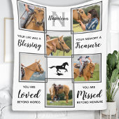 Horse Pet Memorial Unieke foto-inklage Fleece Deken