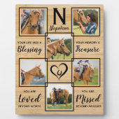 Horse Pet Memorial Wood Graan Foto Collage Fotoplaat (Voorkant)