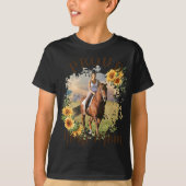 Horse Pet Photo Text Sunflower Accent T Shirt (Voorkant)