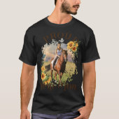 Horse Pet Photo Text Sunflower Accent T Shirt  (Voorkant)