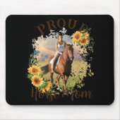 Horse Pet Photo Text Sunflower Accent T Shirt  Muismat (Voorkant)