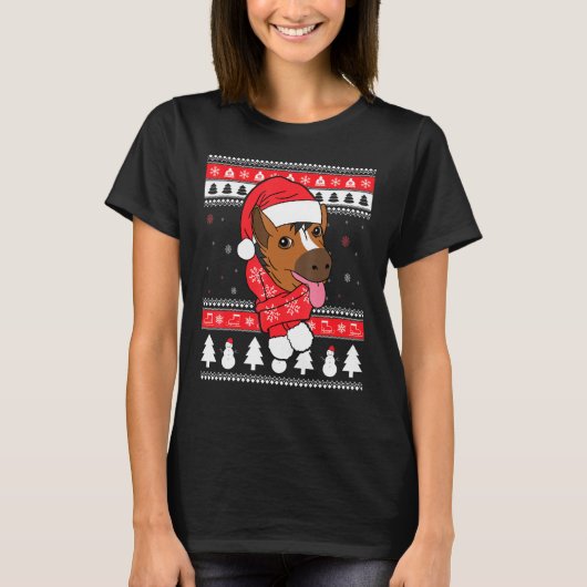 Horse Pet Ugly kerst T-shirt (Voorkant)