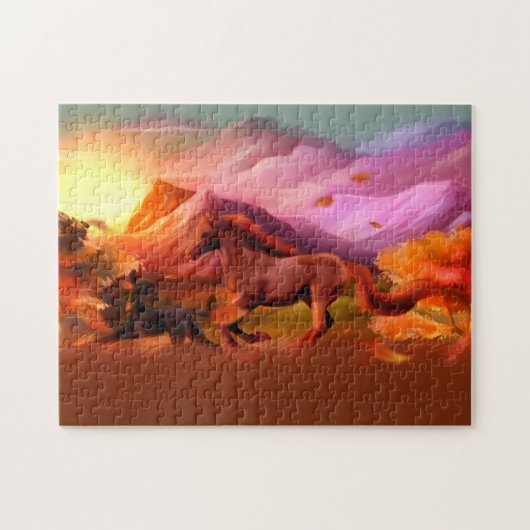 Horse Phenomena Herfst Puzzle Legpuzzel (Horizontaal)