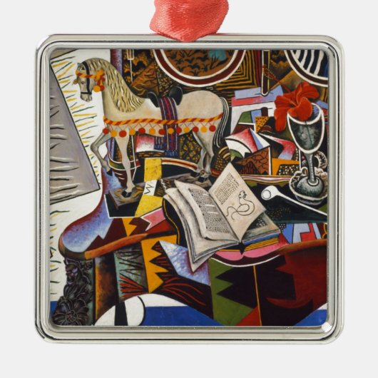 Horse Pipe Red Flower van Joan Miro Metalen Ornament (Voorkant)