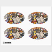 Horse Pipe Red Flower van Joan Miro Ovale Sticker (Vel)