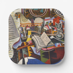 Horse Pipe Red Flower van Joan Miro Papieren Bordje