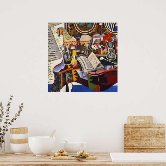 Horse Pipe Red Flower van Joan Miro Poster (Keuken)