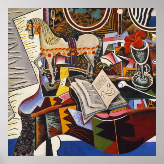 Horse Pipe Red Flower van Joan Miro Poster (Voorkant)