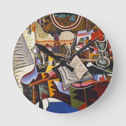 Horse Pipe Red Flower van Joan Miro Ronde Klok (Voorkant)