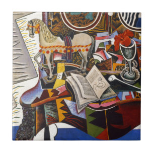 Horse Pipe Red Flower van Joan Miro Tegeltje