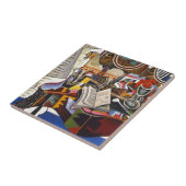 Horse Pipe Red Flower van Joan Miro Tegeltje (Zijkant)