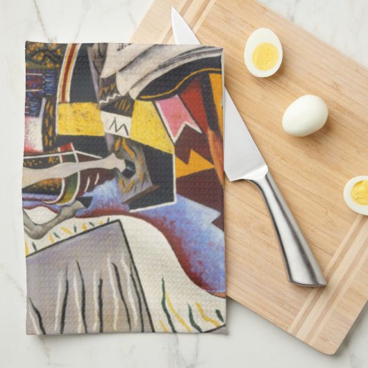 Horse Pipe Red Flower van Joan Miro Theedoek (Quarter Fold)