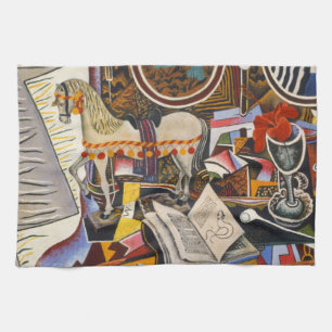 Horse Pipe Red Flower van Joan Miro Theedoek