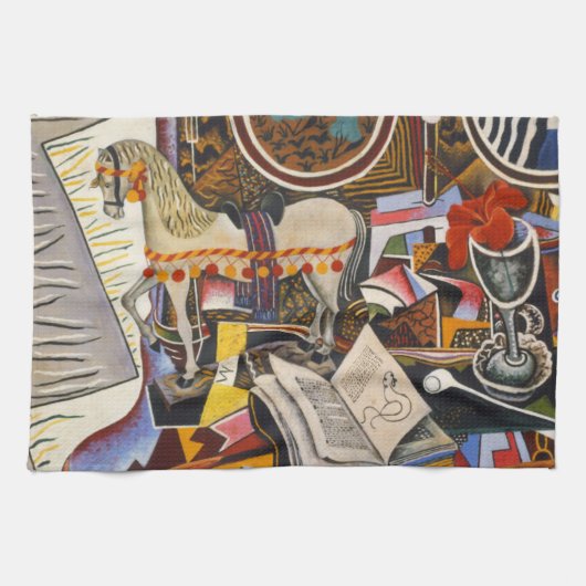 Horse Pipe Red Flower van Joan Miro Theedoek (Horizontaal)