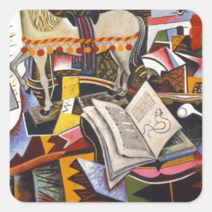 Horse Pipe Red Flower van Joan Miro Vierkante Sticker