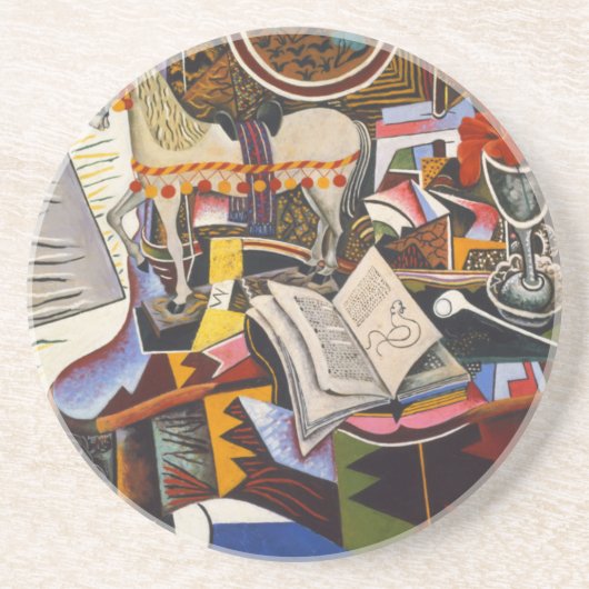 Horse Pipe Red Flower van Joan Miro Zandsteen Onderzetter (Voorkant)