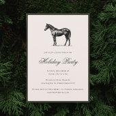 Horse Plaid Festive Christmas Holiday Party Kaart