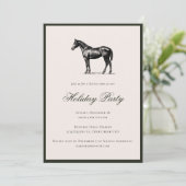 Horse Plaid Festive Christmas Holiday Party Kaart (Staand voorkant)