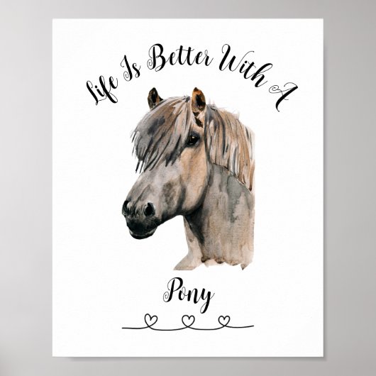 Horse Pony Wall Art Poster (Voorkant)
