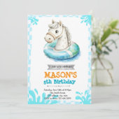 Horse pool party uitnodiging (Staand voorkant)