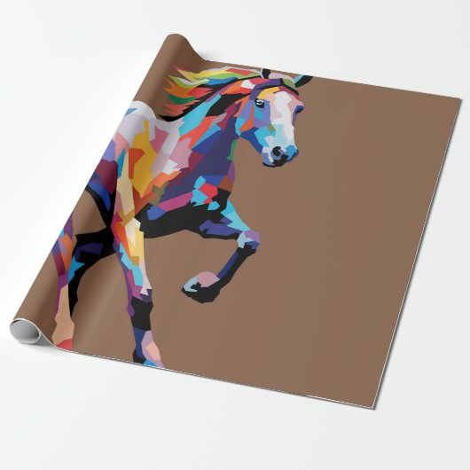 Horse pop art cadeaupapier (Uitgerold)