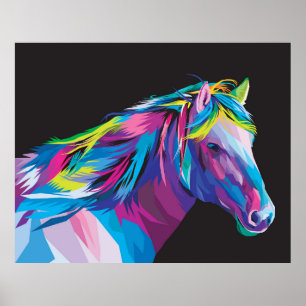 Horse pop art poster