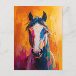Horse Pop Art Style Digitale Schilderij Briefkaart