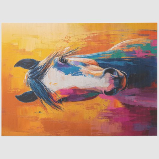 Horse Pop Art Style Digitale Schilderij Decoupage Tissuepapier (Voorkant)