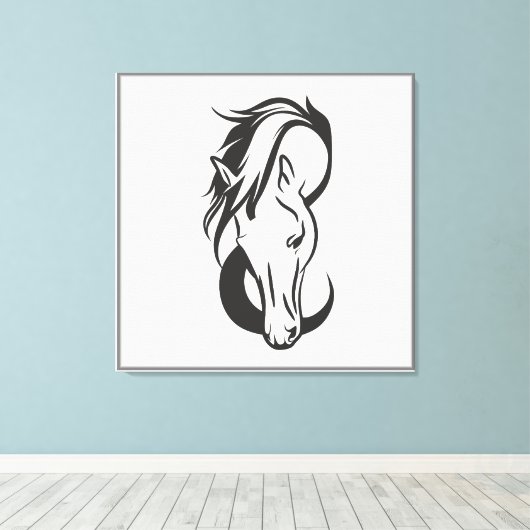 Horse portrait, canvas afdruk (Insitu (Houten vloer))