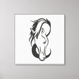Horse portrait, canvas afdruk