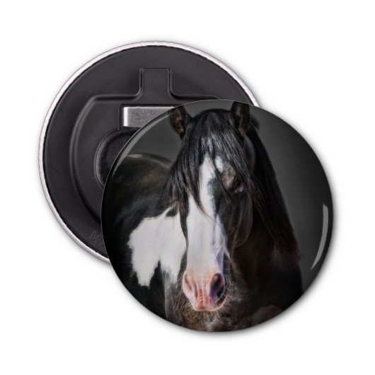 Horse Portrait II Button Flesopener (Voorkant)