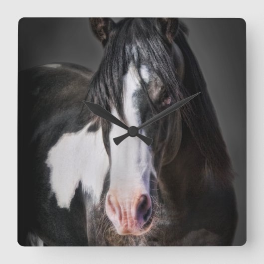 Horse Portrait II Vierkante Klok (Voorkant)