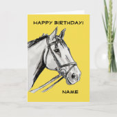 Horse Portrait Ink Pen Verjaardag Kaart (Voorkant)