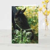 Horse Portrait Kaart (Gele Bloem)