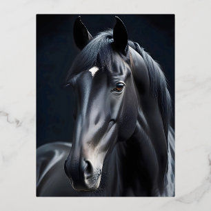 Horse Portrait Majestic Natuur Life Art Poster Folie Feestdagen Briefkaart