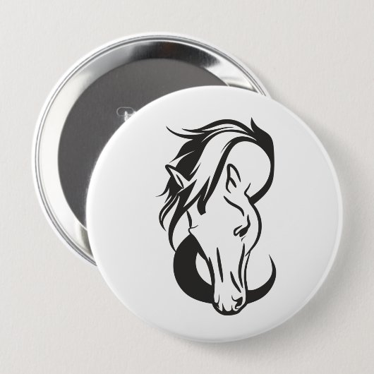 Horse portrait, ronde button 4,0 cm (Voorkant /achterkant)