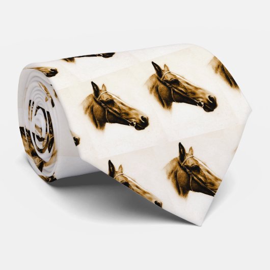 Horse Portrait Stropdas (Opgerold)