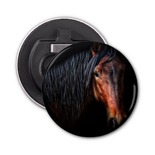 Horse Portrait VII Button Flesopener (Voorkant)