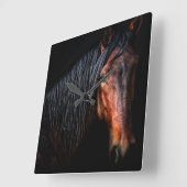 Horse Portrait VII Vierkante Klok (Hoek)