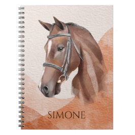 Horse portret cowgirl equestrian personaliseerde n notitieboek