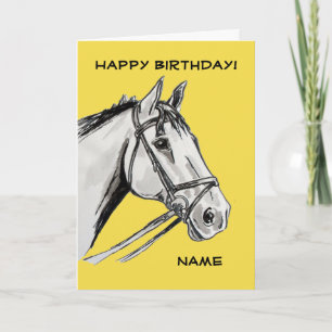 Horse portret Ink Pen Birthday Kaart