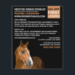 Horse Portret, Riding Instructor, Academie Flyer<br><div class="desc">Het portret van het paard,  de Ridderinstructeur,  de Academie Adverteren brochures door de opslag van het Visitekaartje.</div>