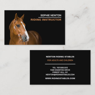 Horse Portret, Riding Instructor, Academie Visitekaartje