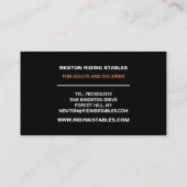 Horse Portret, Riding Instructor, Academie Visitekaartje (Achterkant)